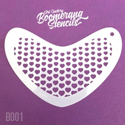 Art Factory Boomerang Face Painting Stencil - Heart Halftone