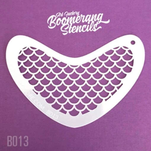 Art Factory Boomerang Face Painting Stencil - Mermaid Scale