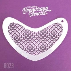 Art Factory Boomerang Face Painting Stencil - Peacock Scale