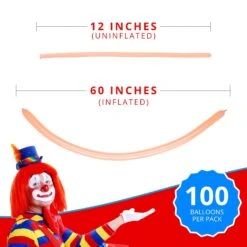 Clownatex 260 Balloons - Blush (100 Pcs) -Snazaroo Shop ca260bg amz a