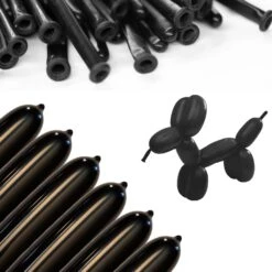 Clownatex 260 Balloons - Black (100 Pcs) -Snazaroo Shop ca260bk amz