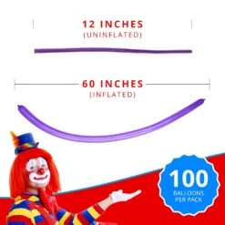 Clownatex 260 Balloons - Lilac (100 Pcs) -Snazaroo Shop ca260ll amz a
