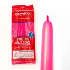Clownatex 260 Balloons - Neon Pink (100 Pcs)