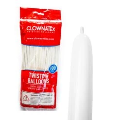 Clownatex 260 Balloons - White (100 Pcs)