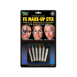 Wolfe Pearl Face Paint Makeup Stix (6/box)