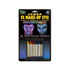 Wolfe Jumbo Neon/Blacklight Face Paint Crayons (6/box)