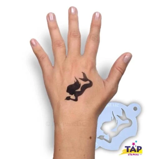TAP Face Paint Stencil - Mermaid With Shell (093) - Image 2
