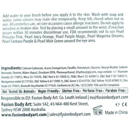 Fusion Body Art Face & Body Paint - Prime Paraffin White (90 Gm) - Image 4