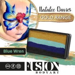 Fusion Body Art Split Cake - Natalee Davies Gold Range - Blue Wren (30 Gm) -Snazaroo Shop jpfbassc133 b ba9f8dfd 79b6 4b2d a4c7 83ba0ccdcd2e