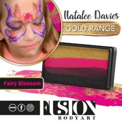 Fusion Body Art Split Cake - Natalee Davies Gold Range - Fairy Blossom (30 Gm) -Snazaroo Shop jpfbassc134 b 13cf641e 4538 4438 8bce 99da5e025a95