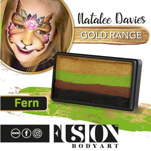 Fusion Body Art Split Cake - Natalee Davies Gold Range - Fern (30 Gm) - Image 2