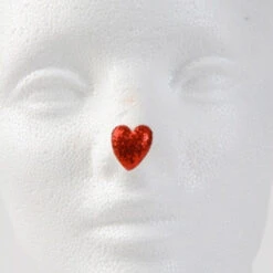 Jim Howle Clown Nose Tip - Sparkle Red Heart Size B (Nickel) - 13/16"