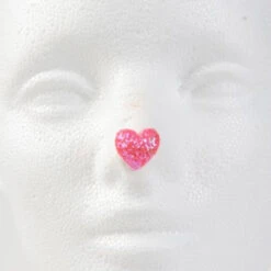 Jim Howle Clown Nose Tip - Sparkle Pink Heart Size C (Penny) - 3/4"