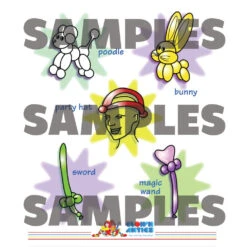 Colorful Restaurant Syle Balloon Menu - Animals -Snazaroo Shop l1186 d
