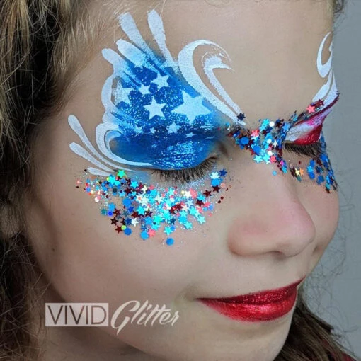 VIVID Glitter Loose Chunky Glitter - Red White & Boom - Image 2