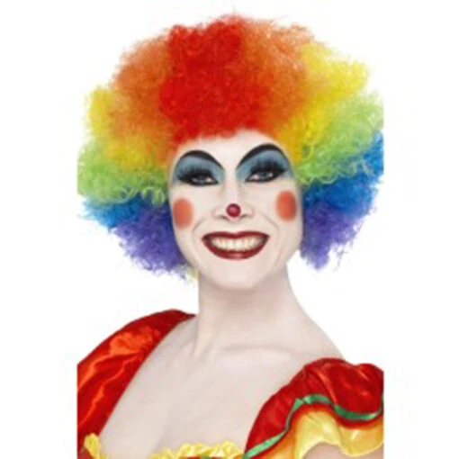 Smiffy's Joke And Novelty Crazy Curly Clown Wig - Rainbow