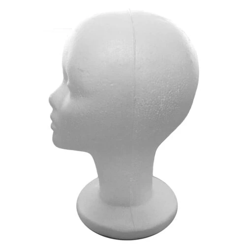 Polly Products Company Styrofoam Head - Short Wig (12" High) - Image 2